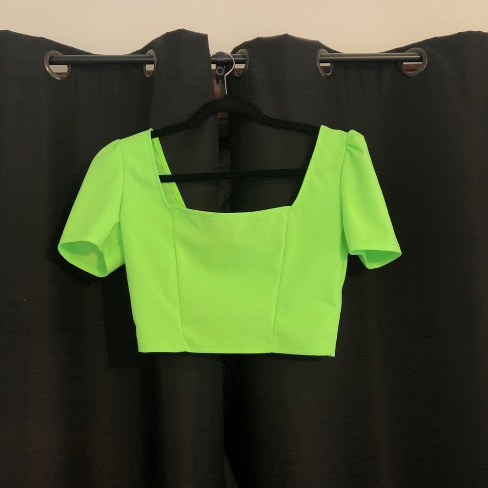 Lime cropped going out shirt